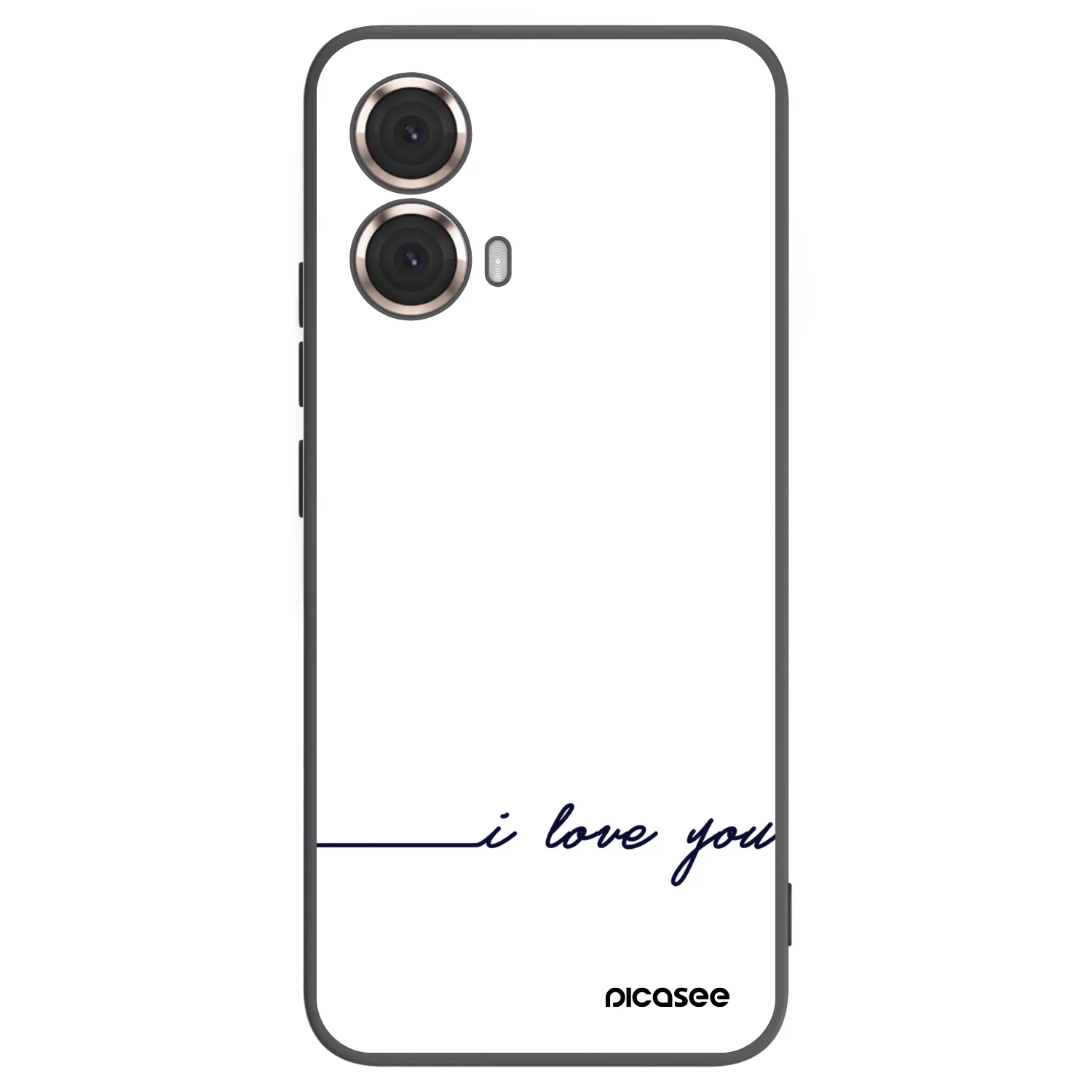 Picasee Μαύρη θήκη σιλικόνης για Motorola Moto G85 - I love you