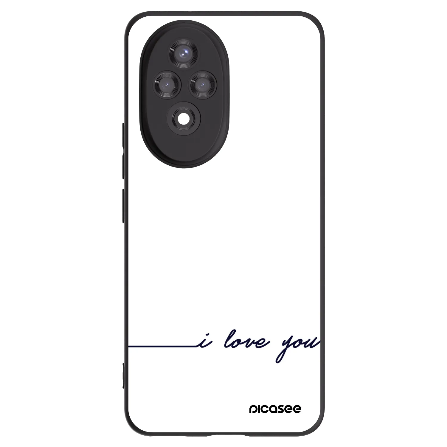 Picasee Μαύρη θήκη σιλικόνης για Honor 200 Pro 5G - I love you