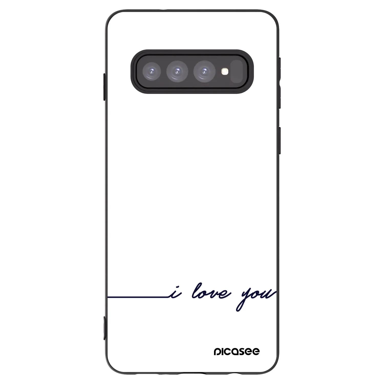 Picasee Μαύρη θήκη σιλικόνης για Samsung Galaxy S10 G973 - I love you