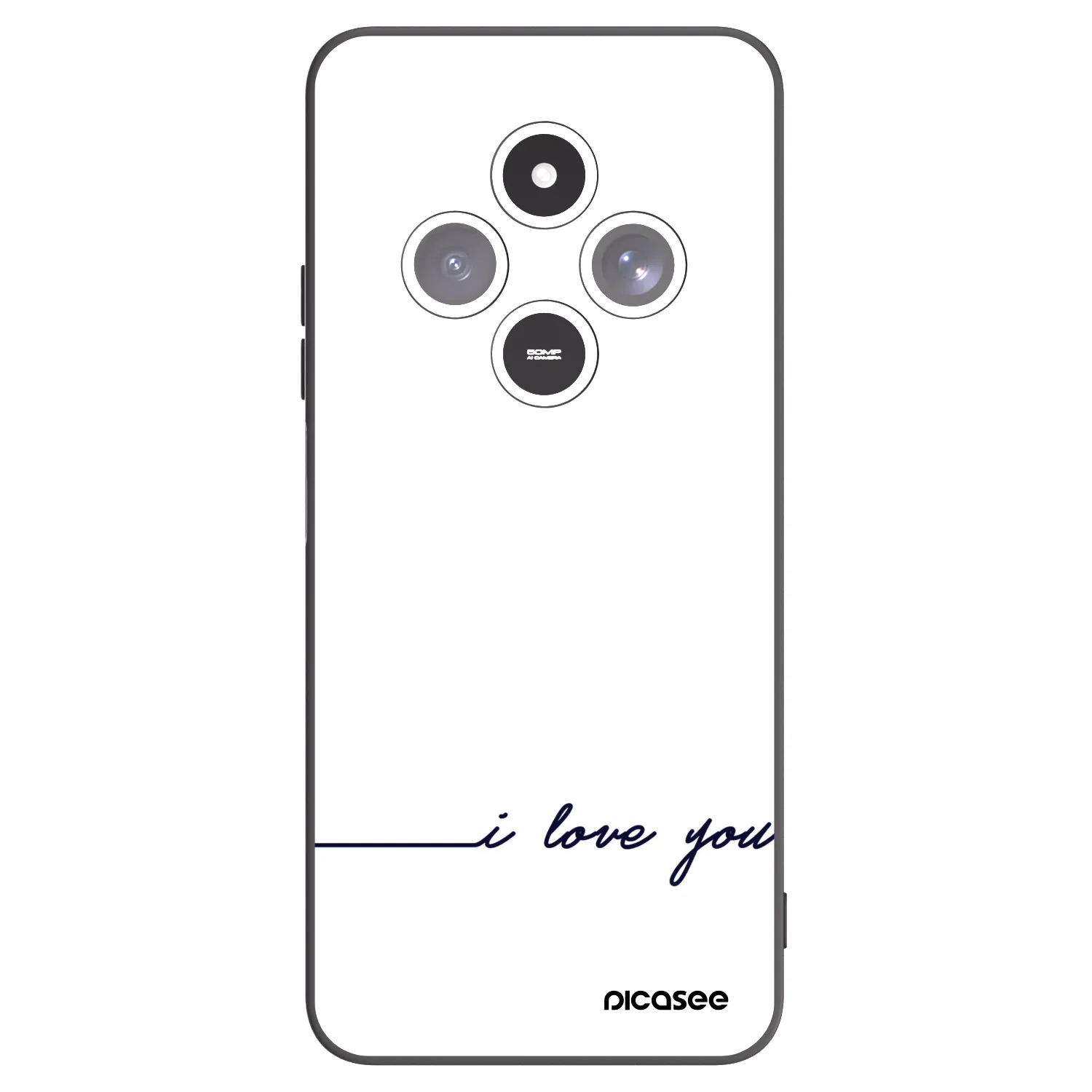 Picasee Μαύρη θήκη σιλικόνης για Xiaomi Redmi 14C - I love you