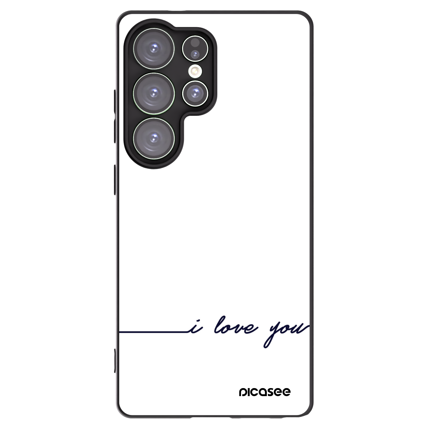 Picasee Μαύρη θήκη σιλικόνης για Samsung Galaxy S25 Ultra 5G - I love you