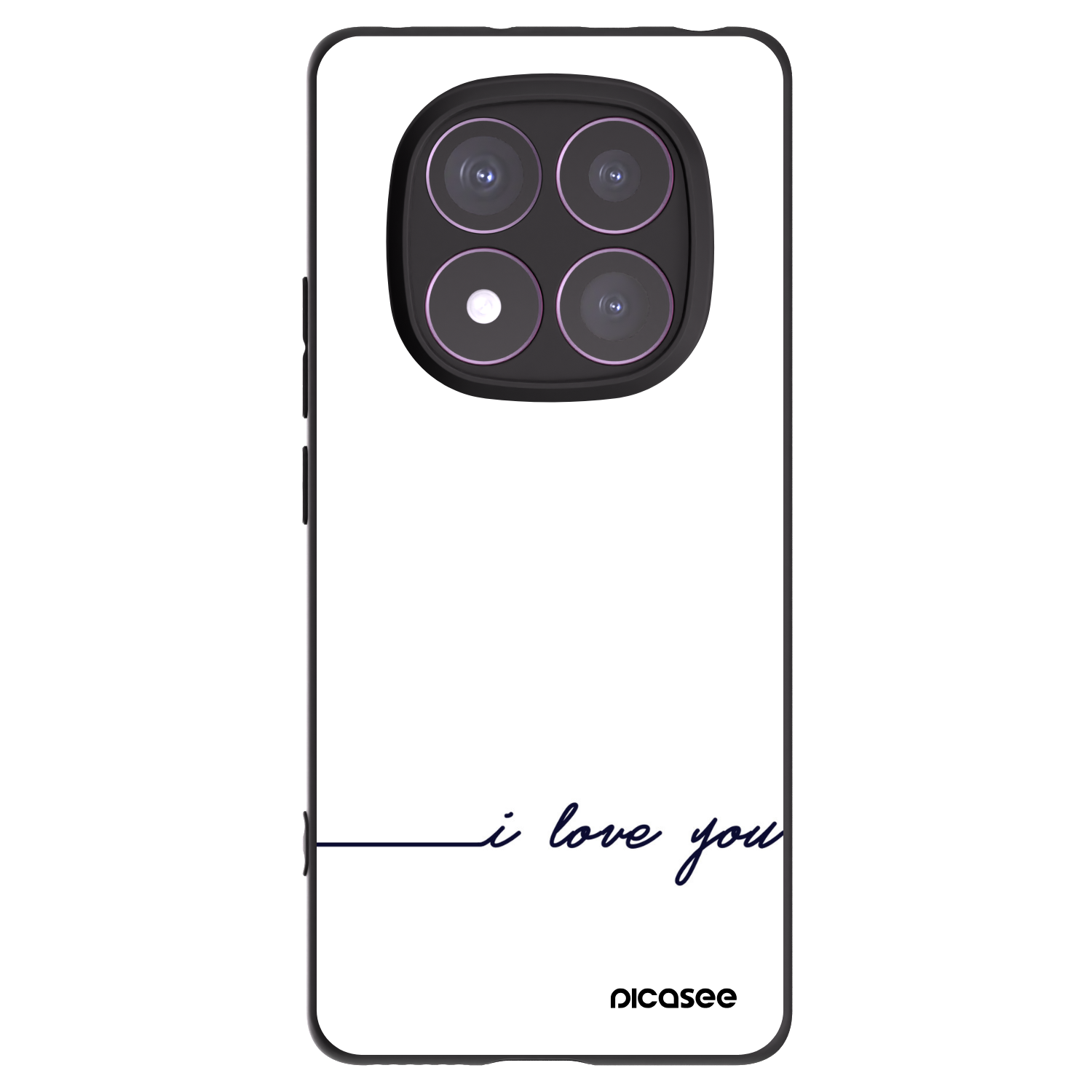 Picasee Μαύρη θήκη σιλικόνης για Xiaomi Redmi Note 14 Pro 4G - I love you