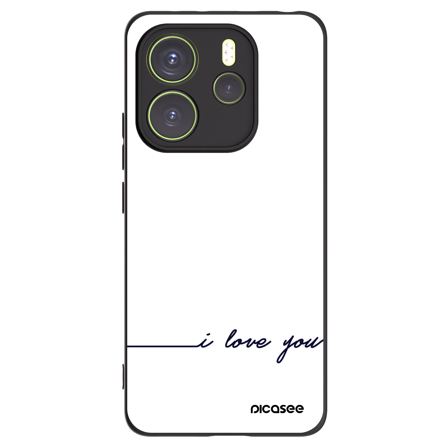 Picasee Μαύρη θήκη σιλικόνης για Xiaomi Redmi Note 14 4G - I love you