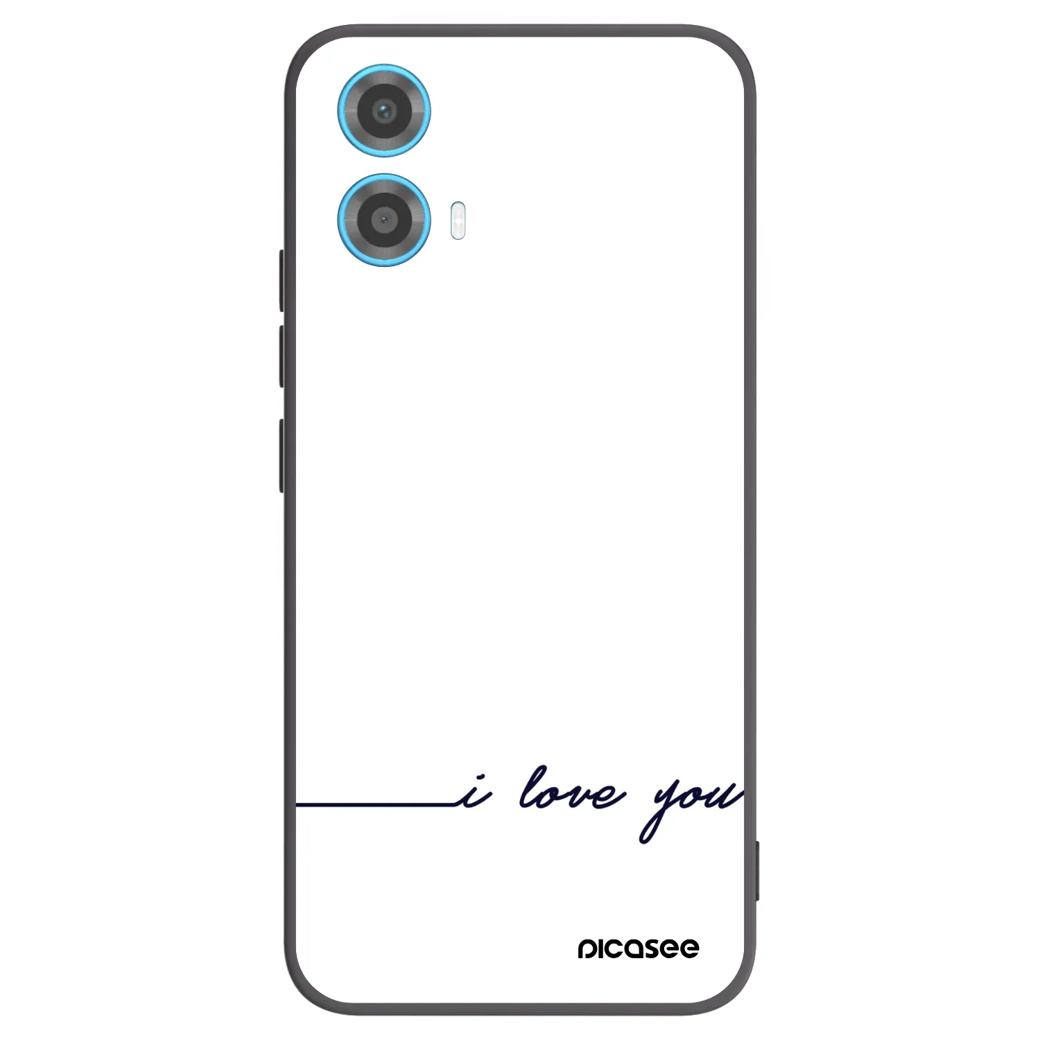 Picasee Μαύρη θήκη σιλικόνης για Motorola Moto G34 5G - I love you