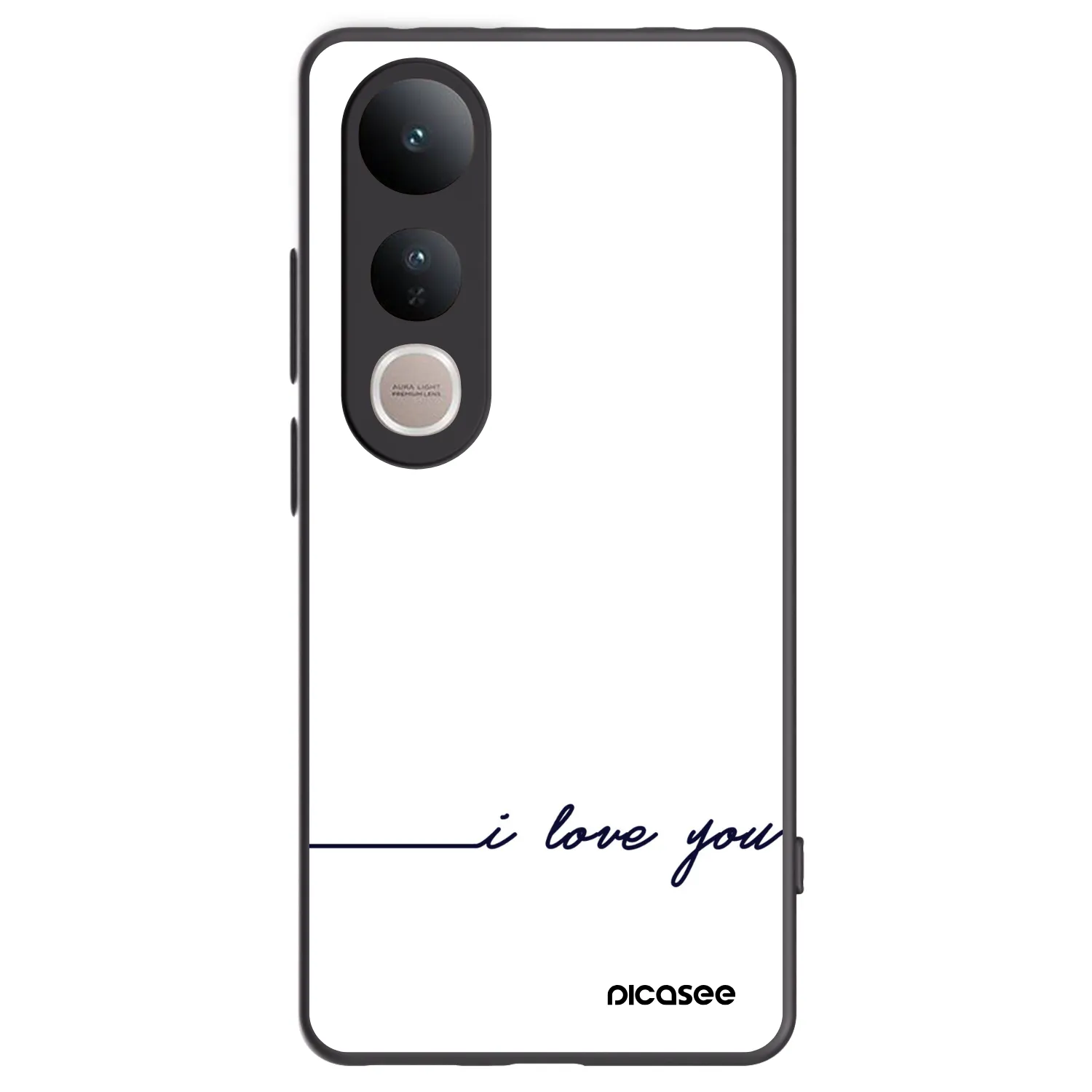 Picasee Μαύρη θήκη σιλικόνης για Vivo V50 Lite 5G - I love you