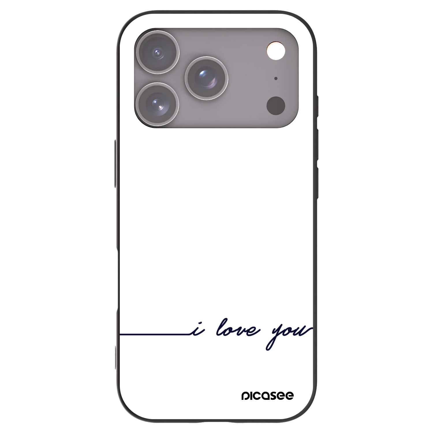 Picasee Μαύρη θήκη σιλικόνης για Apple iPhone 17 Pro - I love you