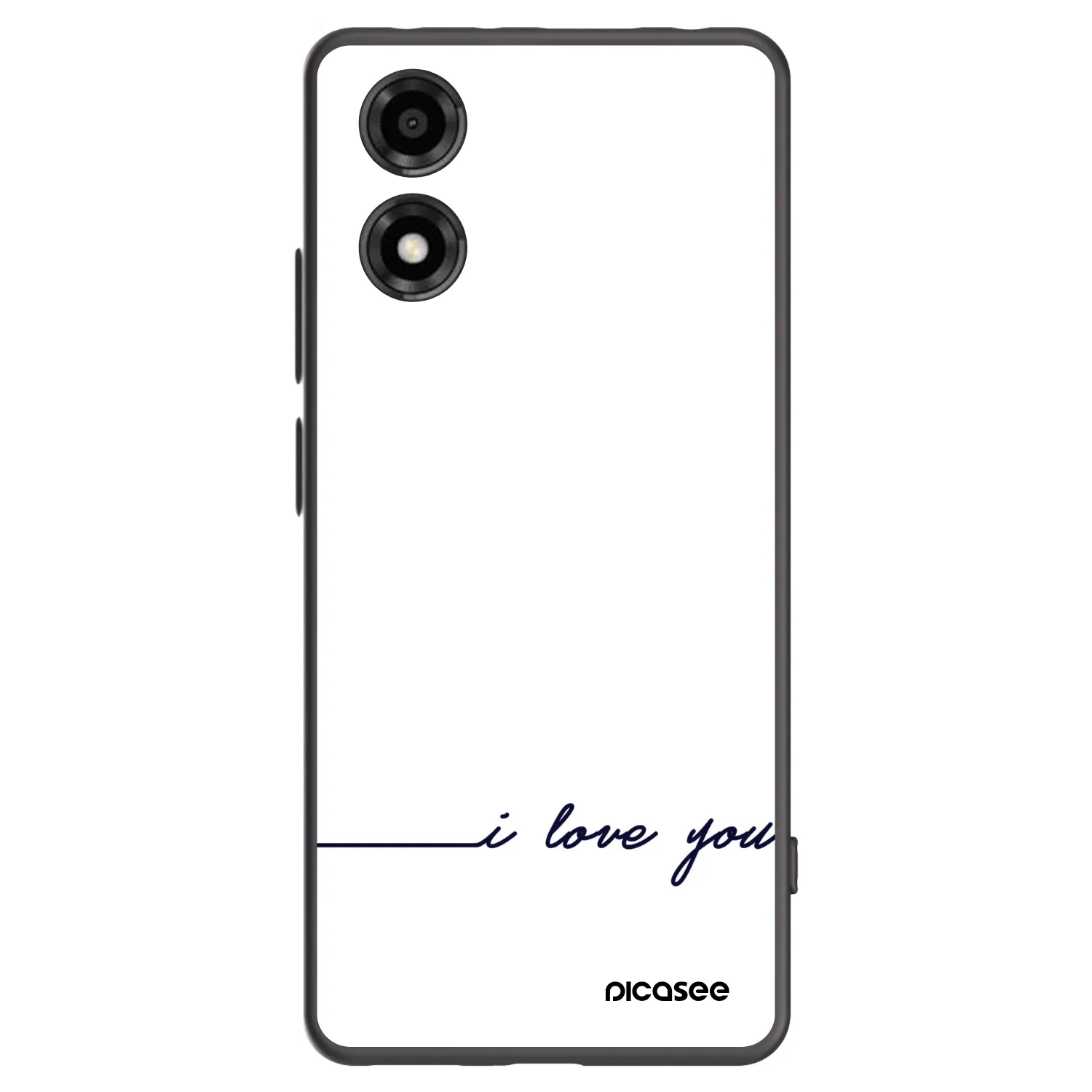 Picasee Μαύρη θήκη σιλικόνης για Motorola Moto E14 - I love you