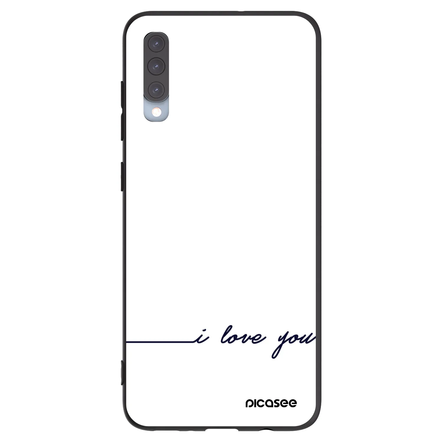 Picasee Μαύρη θήκη σιλικόνης για Samsung Galaxy A70 A705F - I love you