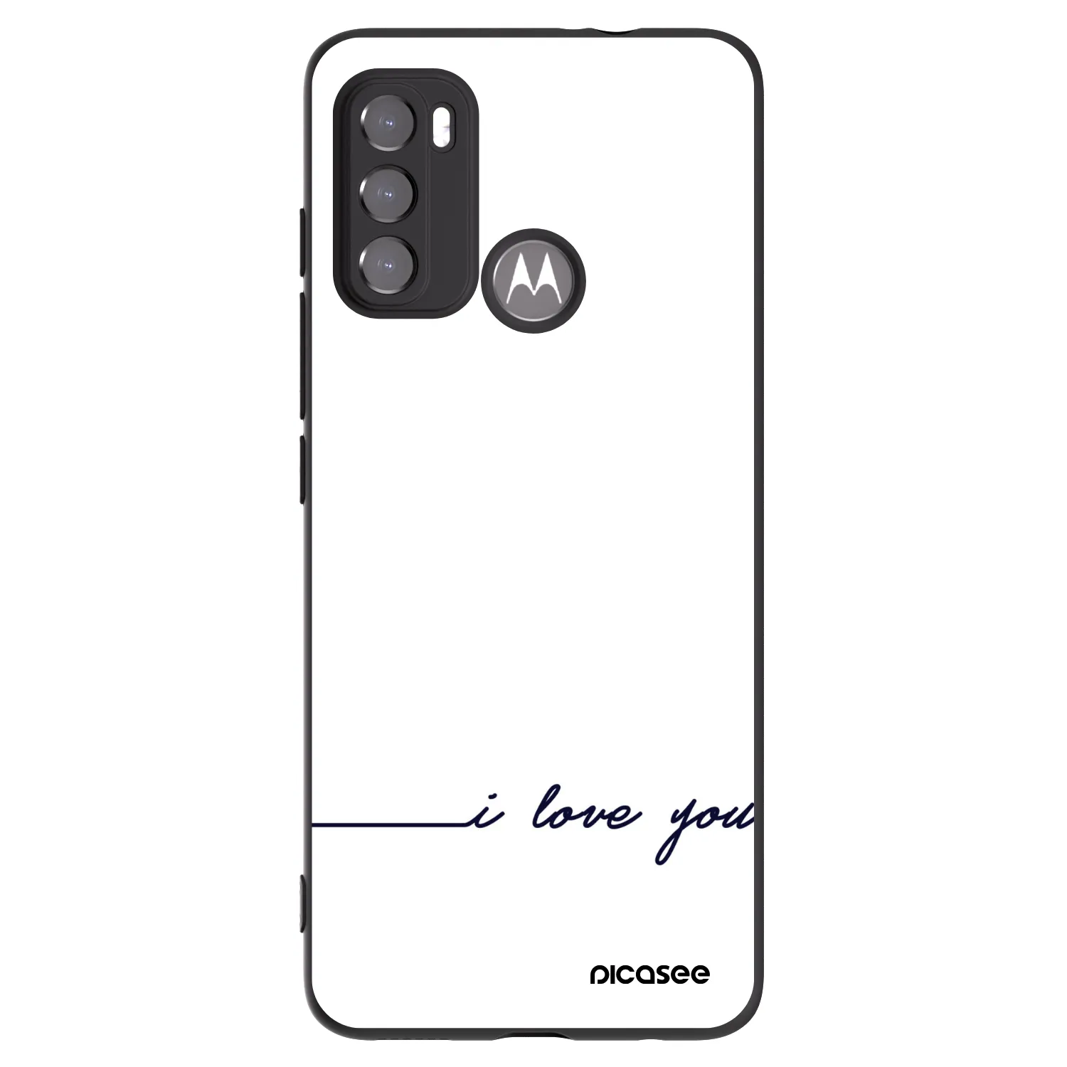 Picasee Μαύρη θήκη σιλικόνης για Motorola Edge 60 5G - I love you