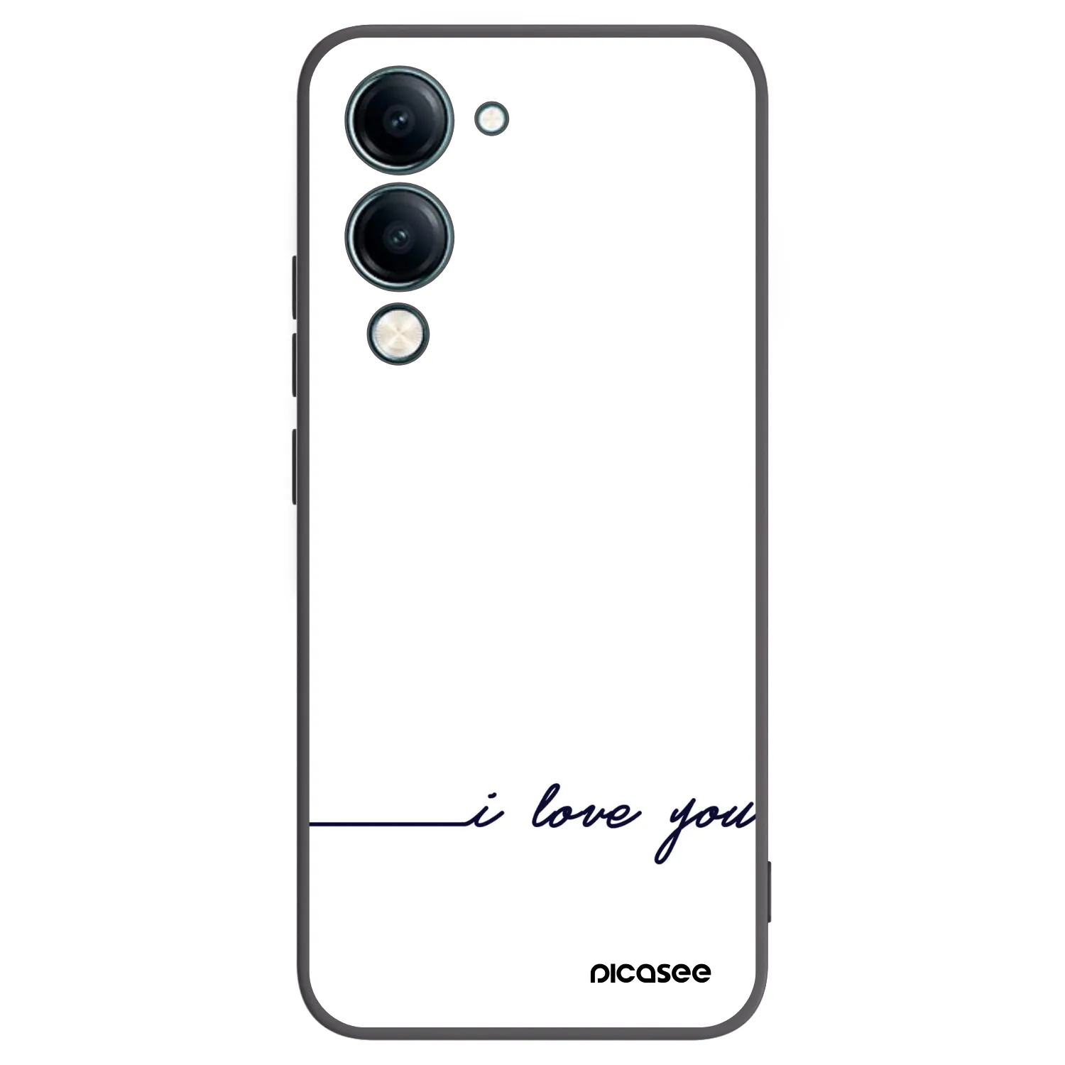 Picasee Μαύρη θήκη σιλικόνης για Vivo Y29s 5G - I love you