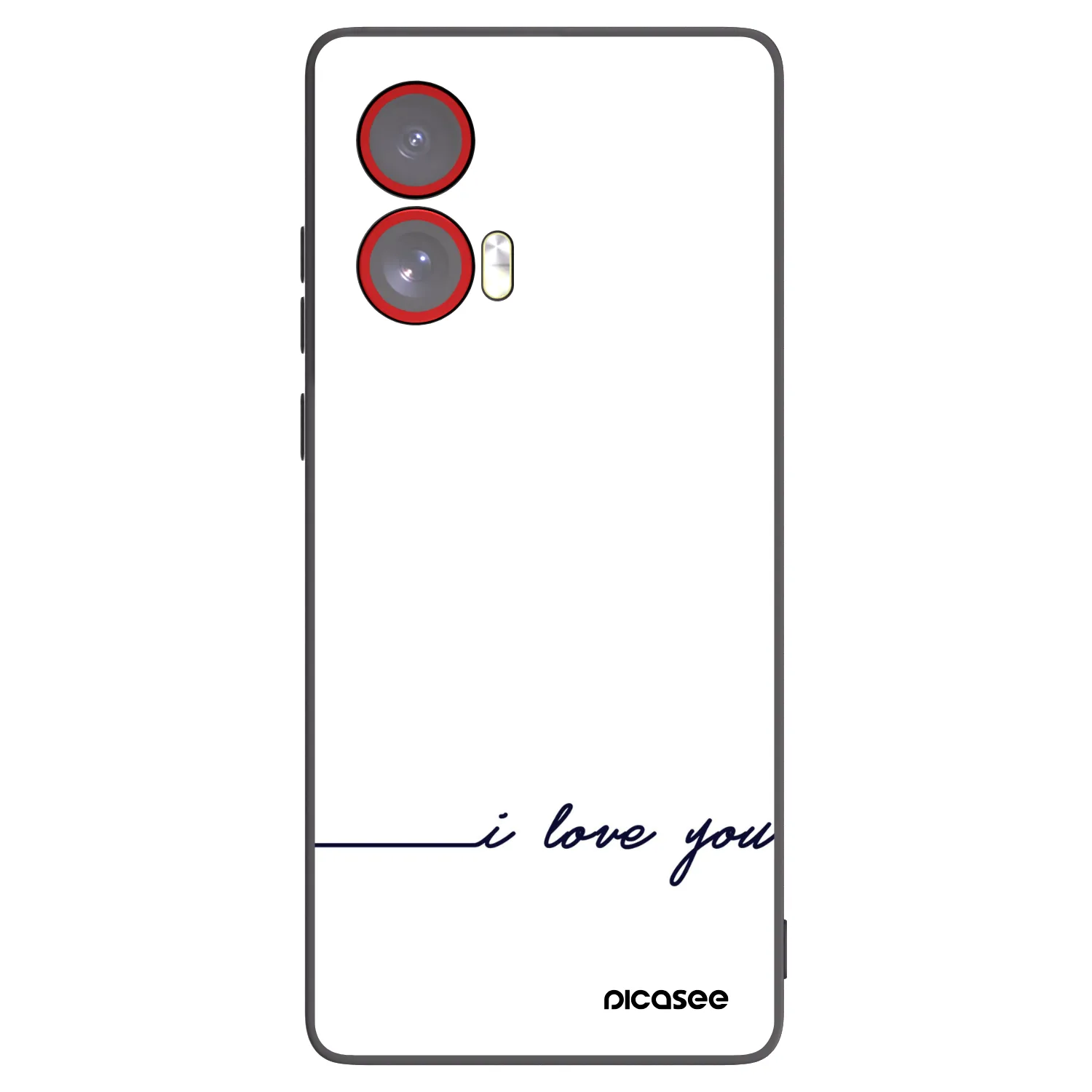 Picasee Μαύρη θήκη σιλικόνης για Motorola Edge 50 Fusion - I love you