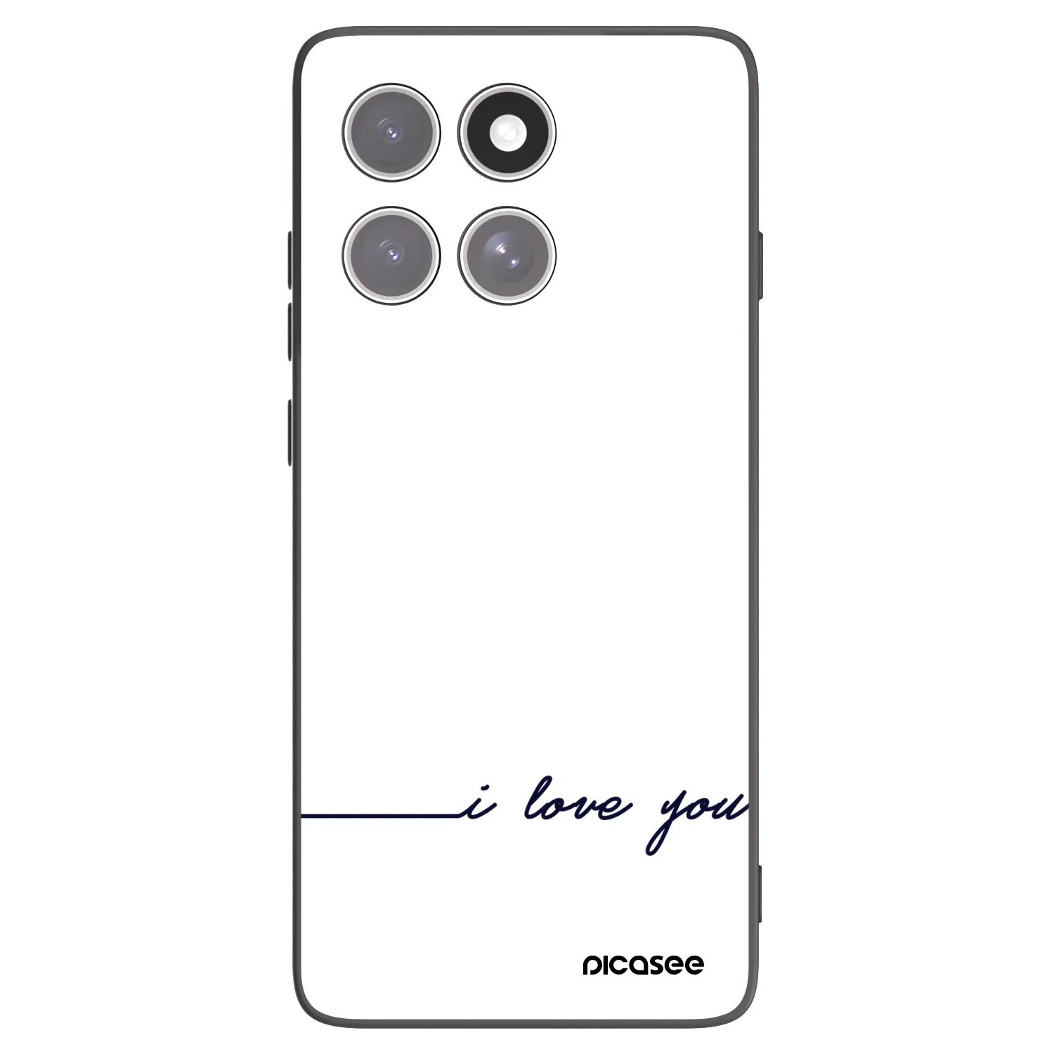 Picasee Μαύρη θήκη σιλικόνης για Motorola Edge 60 Fusion - I love you