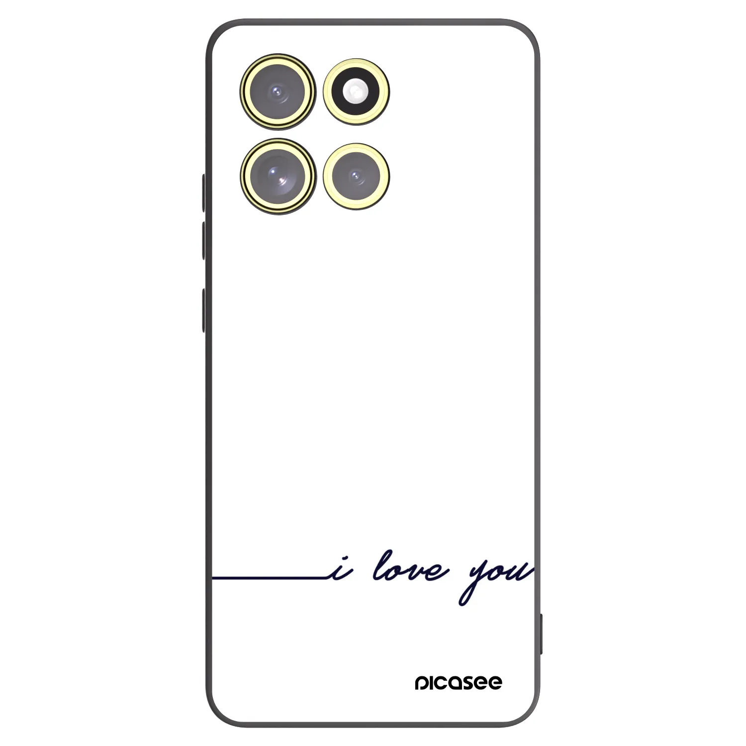 Picasee Μαύρη θήκη σιλικόνης για Motorola Moto G86 Power 5G - I love you