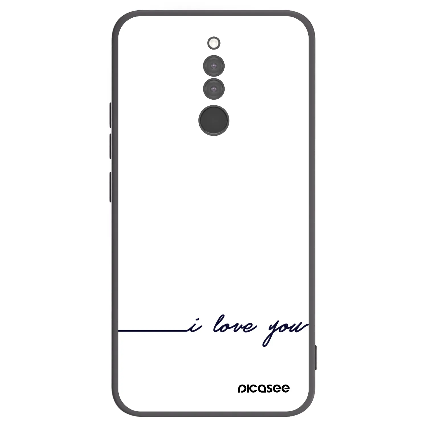 Picasee Μαύρη θήκη σιλικόνης για Xiaomi Redmi 8 - I love you
