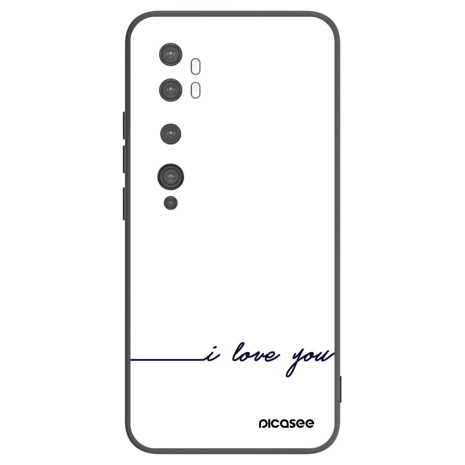 Picasee Μαύρη θήκη σιλικόνης για Xiaomi Mi Note 10 (Pro) - I love you