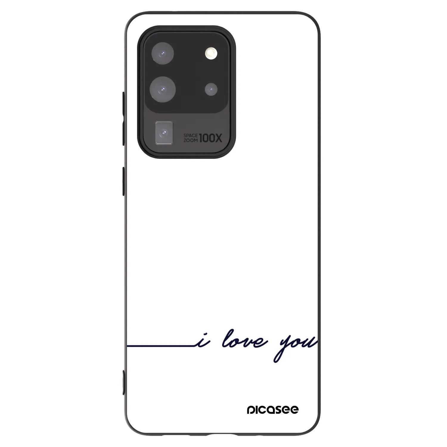 Picasee Μαύρη θήκη σιλικόνης για Samsung Galaxy S20 Ultra 5G G988F - I love you