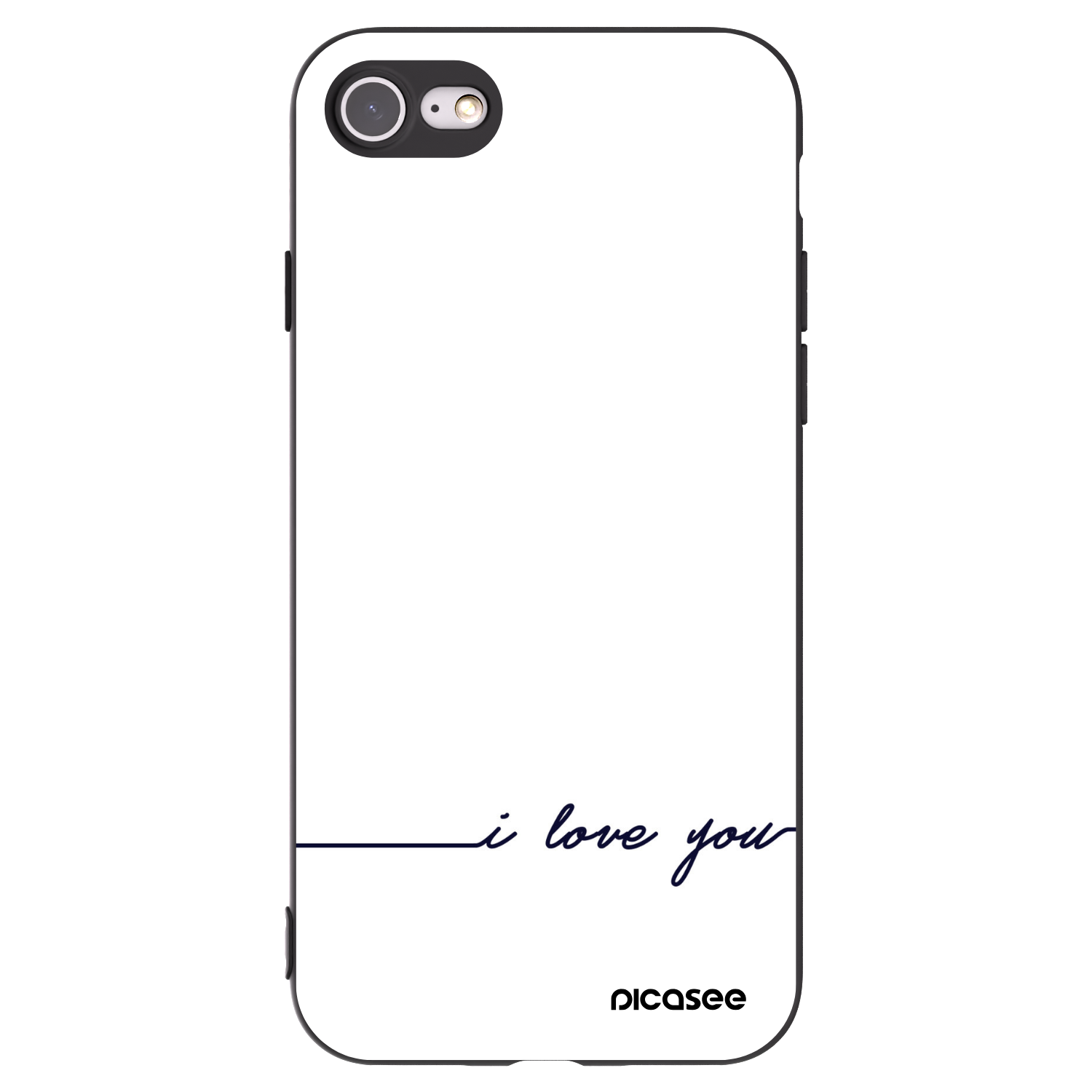 Picasee Μαύρη θήκη σιλικόνης για Apple iPhone SE 2020 - I love you
