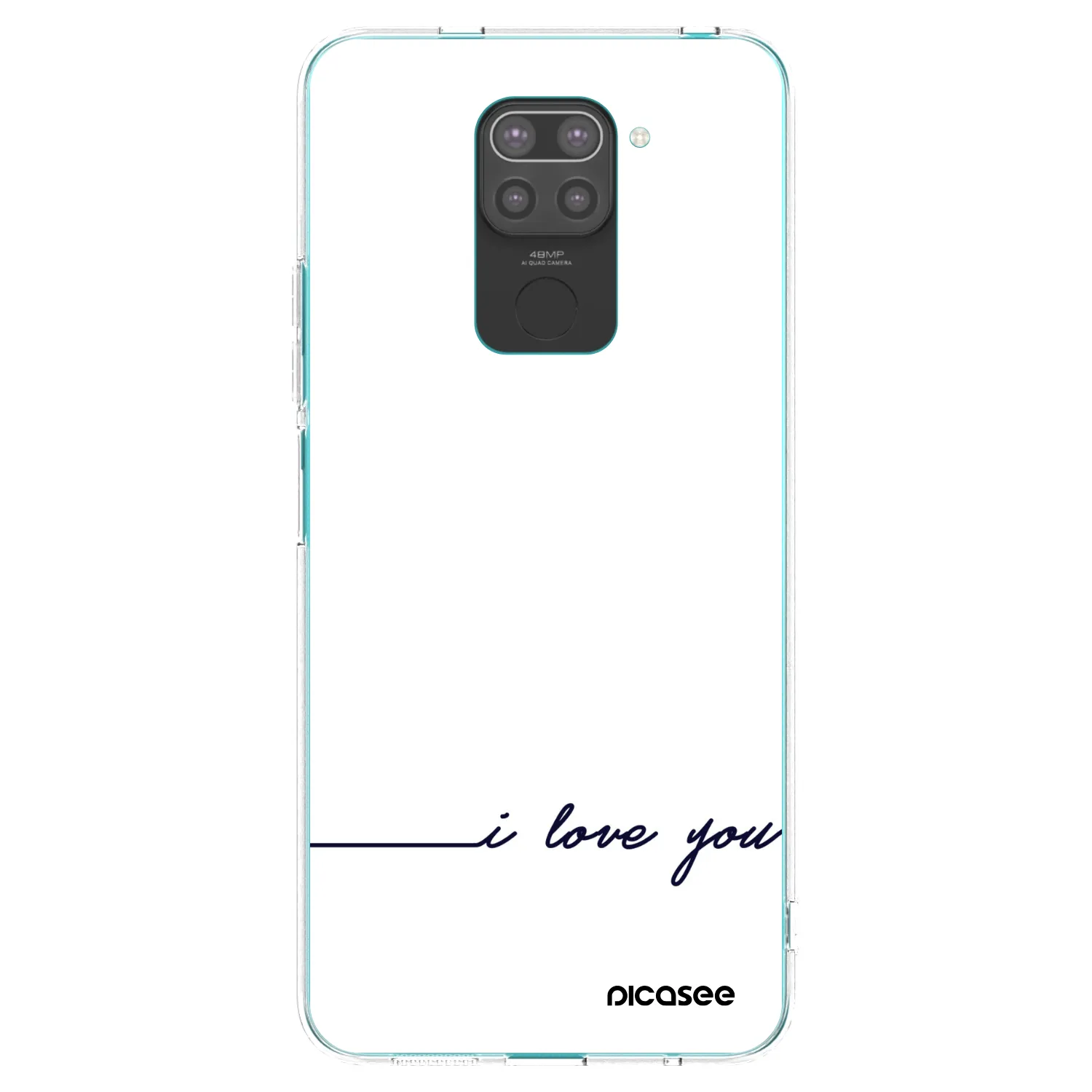 Picasee Μαύρη θήκη σιλικόνης για Xiaomi Redmi Note 9 - I love you
