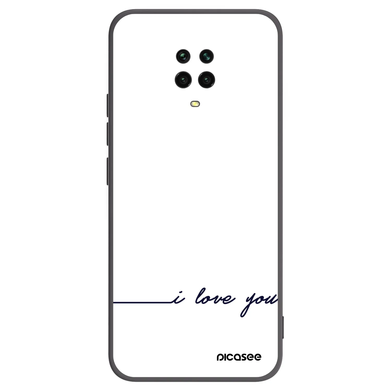 Picasee Μαύρη θήκη σιλικόνης για Xiaomi Redmi Note 9S - I love you