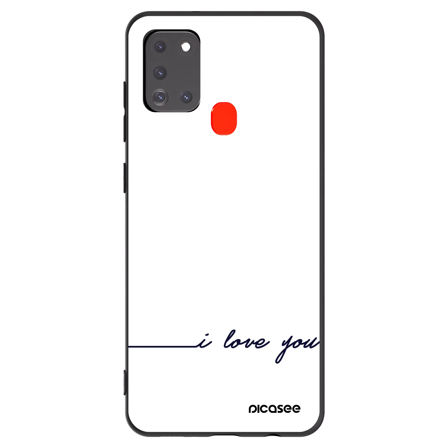 Picasee Μαύρη θήκη σιλικόνης για Samsung Galaxy A21s - I love you