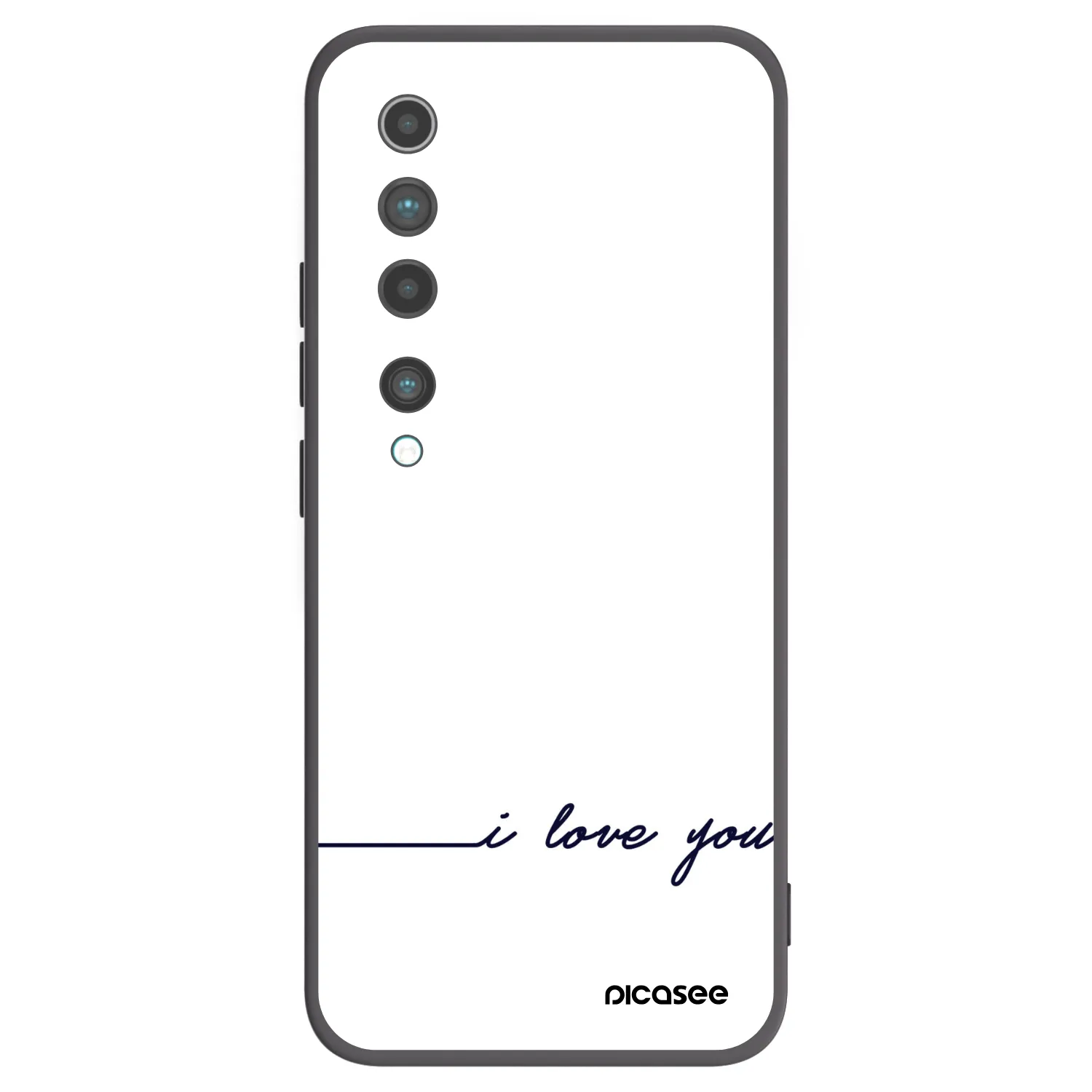 Picasee Μαύρη θήκη σιλικόνης για Xiaomi Mi 10 - I love you