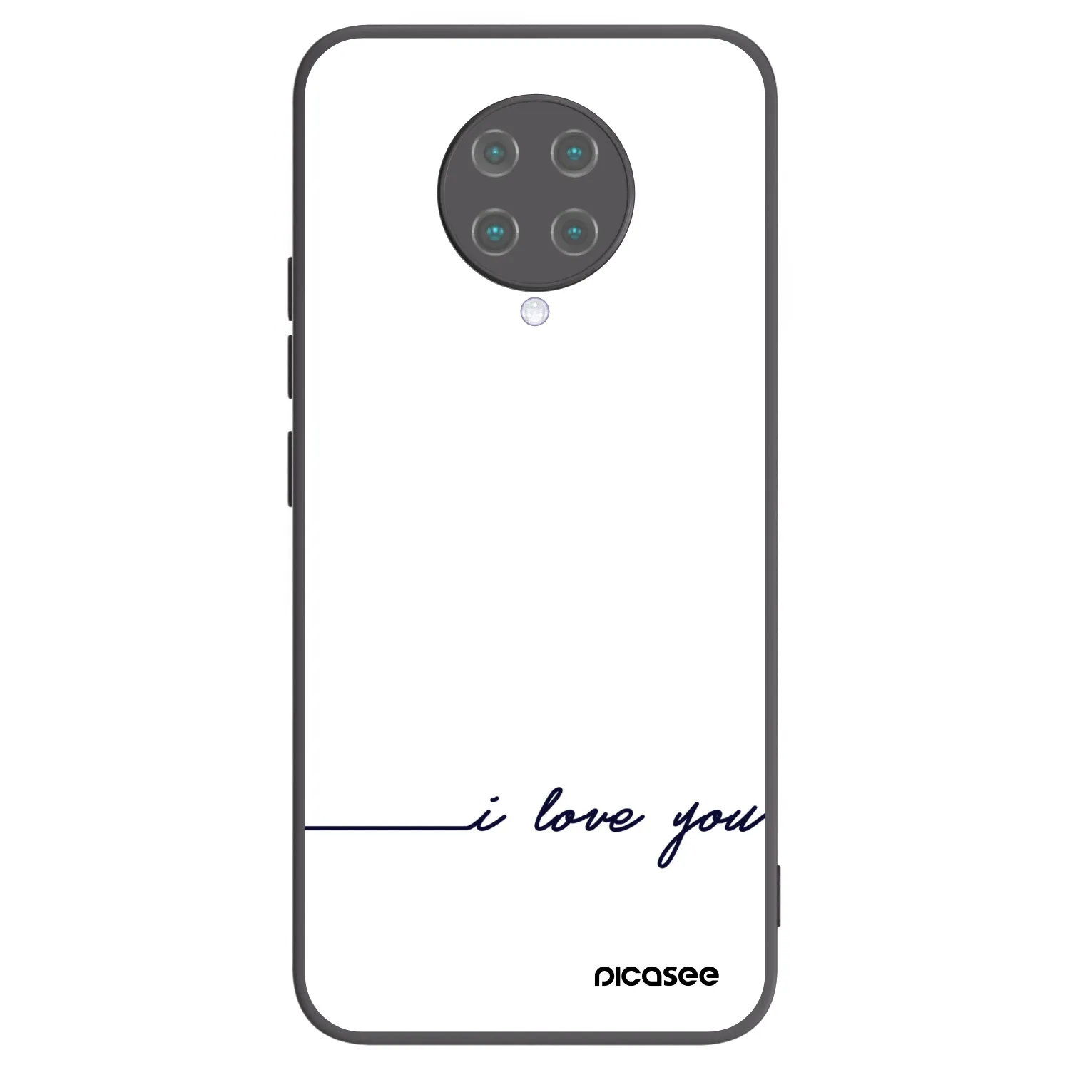 Picasee Μαύρη θήκη σιλικόνης για Xiaomi Poco F2 Pro - I love you