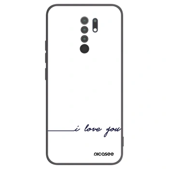 Picasee Μαύρη θήκη σιλικόνης για Xiaomi Redmi 9 - I love you