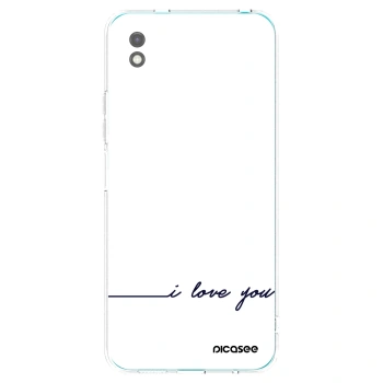 Picasee Μαύρη θήκη σιλικόνης για Xiaomi Redmi 9A - I love you