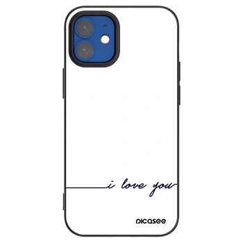 Picasee Μαύρη θήκη σιλικόνης για Apple iPhone 12 mini - I love you
