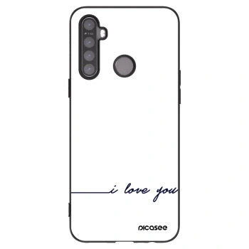 Picasee Μαύρη θήκη σιλικόνης για Realme 6i - I love you
