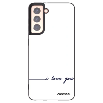 Picasee Μαύρη θήκη σιλικόνης για Samsung Galaxy S21 5G G991B - I love you