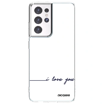 Picasee διαφανής θήκη σιλικόνης Samsung Galaxy S21 Ultra 5G G998B - I love you