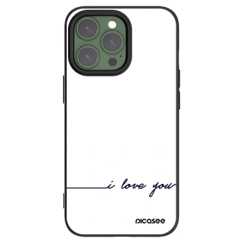 Picasee Μαύρη θήκη σιλικόνης για Apple iPhone 13 Pro - I love you
