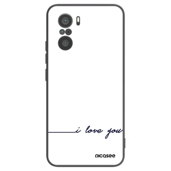Picasee Μαύρη θήκη σιλικόνης για Xiaomi Poco F3 - I love you