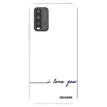 Picasee Μαύρη θήκη σιλικόνης για Xiaomi Redmi 9T - I love you