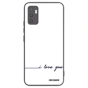 Picasee Μαύρη θήκη σιλικόνης για Xiaomi Redmi Note 10 5G - I love you