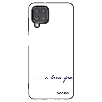 Picasee Μαύρη θήκη σιλικόνης για Samsung Galaxy M12 M127F - I love you