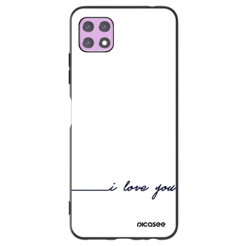 Picasee Μαύρη θήκη σιλικόνης για Samsung Galaxy A22 A226B 5G - I love you