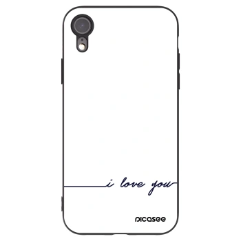 Picasee Μαύρη θήκη σιλικόνης για Apple iPhone XR - I love you