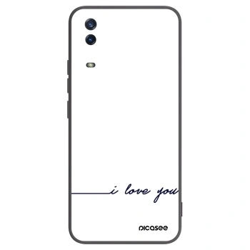 Picasee Μαύρη θήκη σιλικόνης για Vivo Y11s - I love you