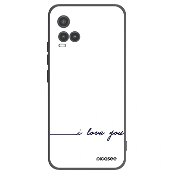Picasee Μαύρη θήκη σιλικόνης για Vivo Y33s - I love you
