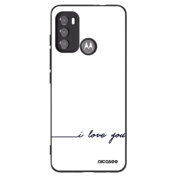 Picasee Μαύρη θήκη σιλικόνης για Motorola Moto G60 - I love you
