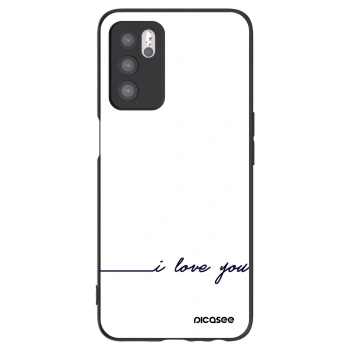 Picasee Μαύρη θήκη σιλικόνης για OPPO A16 - I love you
