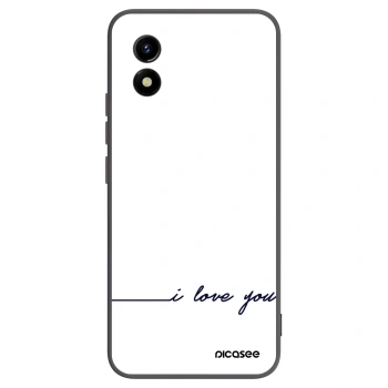 Picasee Μαύρη θήκη σιλικόνης για Vivo Y01 - I love you