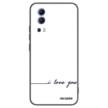 Picasee Μαύρη θήκη σιλικόνης για Vivo Y52 5G - I love you