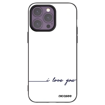 Picasee Μαύρη θήκη σιλικόνης για Apple iPhone 14 Pro Max - I love you