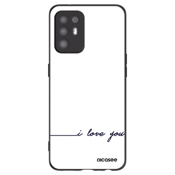 Picasee Μαύρη θήκη σιλικόνης για OPPO A94 5G - I love you