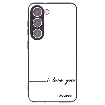 Picasee Μαύρη θήκη σιλικόνης για Samsung Galaxy S23 5G - I love you
