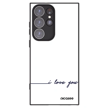 Picasee Μαύρη θήκη σιλικόνης για Samsung Galaxy S23 Ultra 5G - I love you