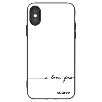 Picasee Μαύρη θήκη σιλικόνης για Apple iPhone X/XS - I love you